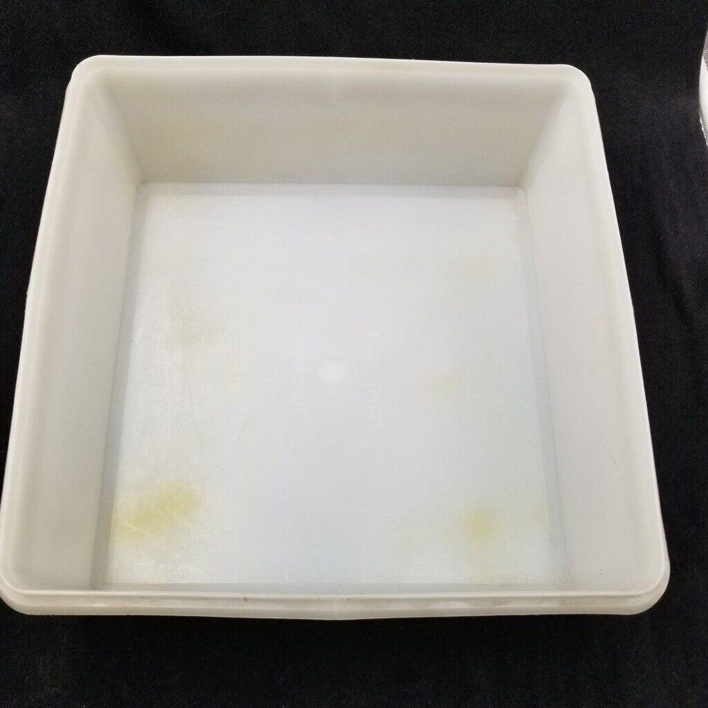 Vintage Tupperware Square Keeper 166-4 223 Sheer White Clear Plastic 2 Gallon
